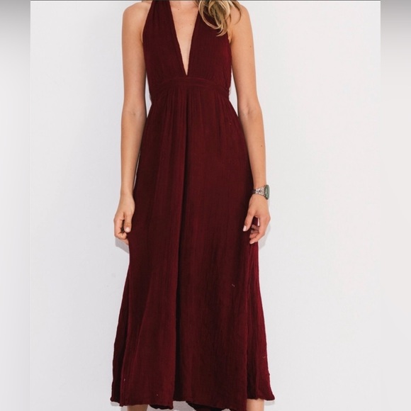 Jen’s Pirate Booty Sun Seeker Gauze Layered Maxi Halter Dress Size M - Picture 1 of 4